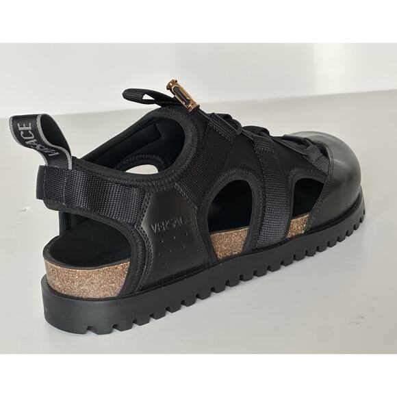 Versace Black Mules Leather Sandals 12.5 US (45.5 Eu) 1014481 Made in Italy NWT main image 15